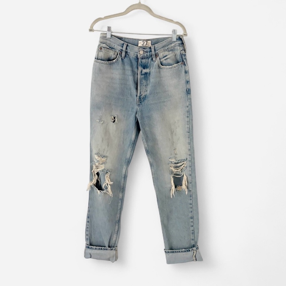 FREE PEOPLE WE THE FREE DISTRESSED JEANS